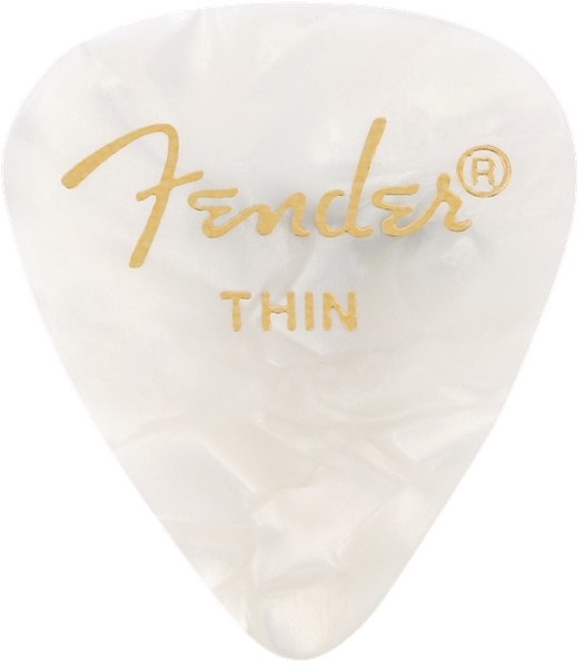 Fender Premium Celluloid 351 Shape Picks Thin White Moto 144-Pack