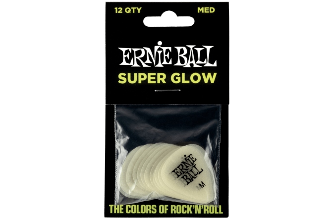 Set de Pene pentru Chitară Ernie Ball Super Glow Cellulose Medium Pack 12