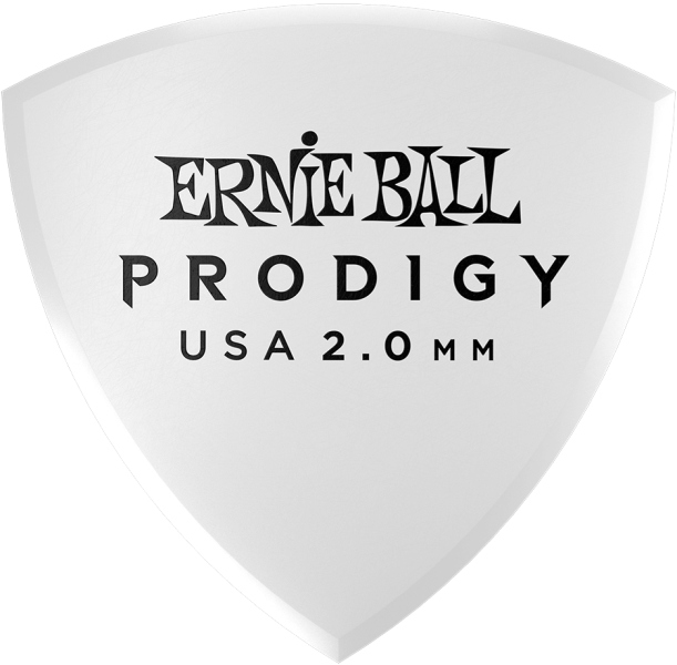 Ernie Ball White Large Rounded Triangle Prodigy Pick Pack 6