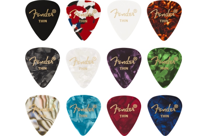 Set de pene pentru chitară Fender Celluloid Medley 351 Thin 12 Set