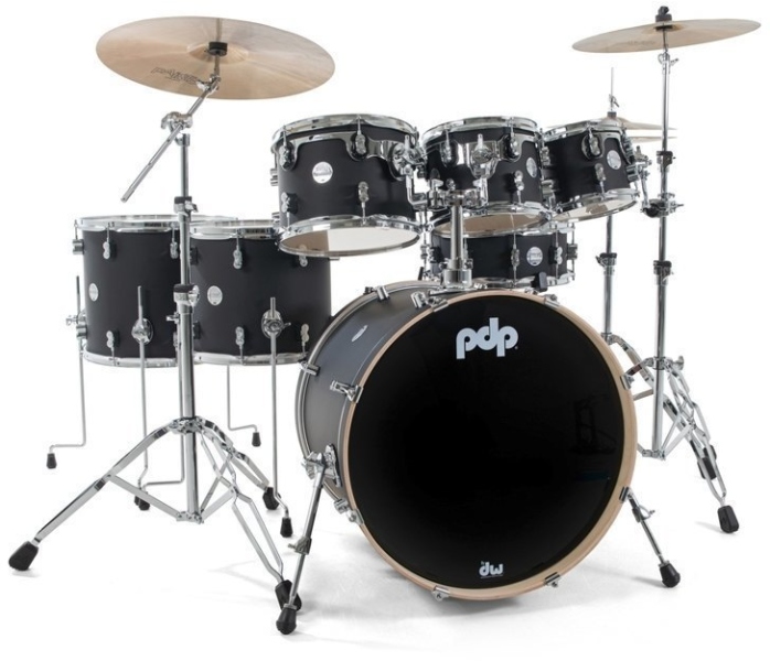 DW PDP Concept Maple Satin Black 7pcs HW800