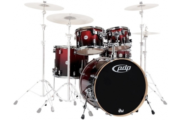 DW PDP Concept Maple Shell Red Black Sparkle