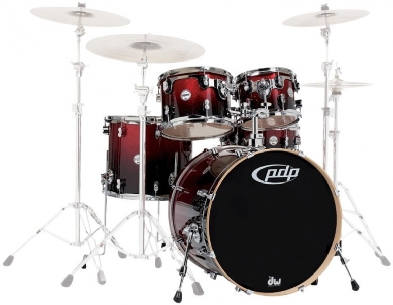 DW PDP Concept Maple Shell Red Black Sparkle