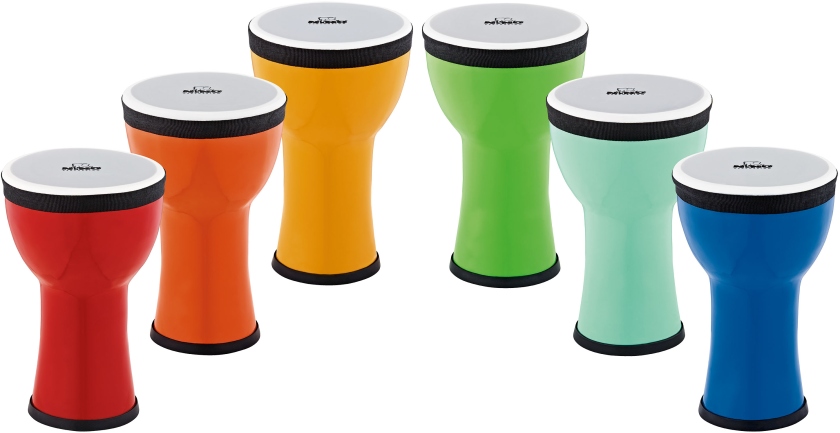 Nino Percussion Classroom Djembe Group Rhythm Set - 6 Pcs.