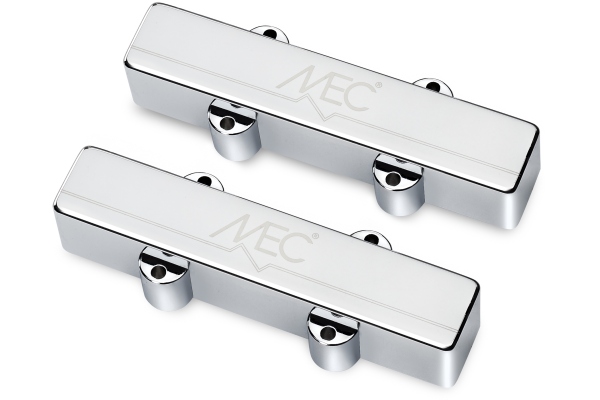  Active J/J-Style Bass Pickup Set, Metal Cover, 4-String - Chrome