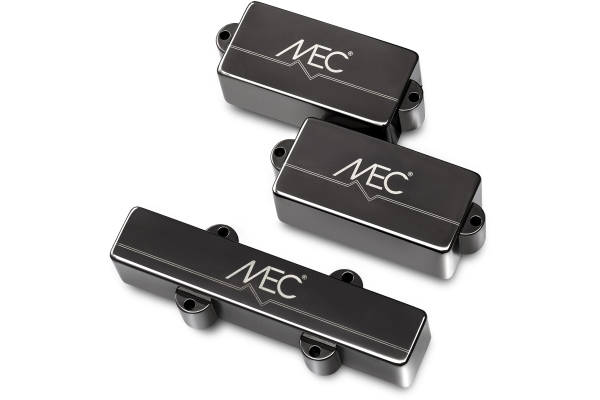  Active P/J-Style Bass Pickup Set, Metal Cover, 4-String - Black Chrome