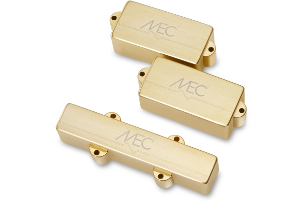  Active P/J-Style Bass Pickup Set, Metal Cover, 4-String - Brushed Gold