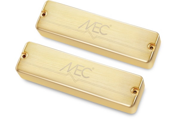  Active Soapbar Humbucker Bass Pickup Set, Metal Cover, 6-String - Brushed Gold