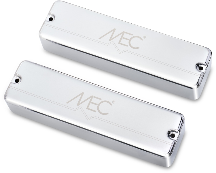 MEC Pickups Active Soapbar Humbucker Bass Pickup Set, Metal Cover, 6-String - Chrome