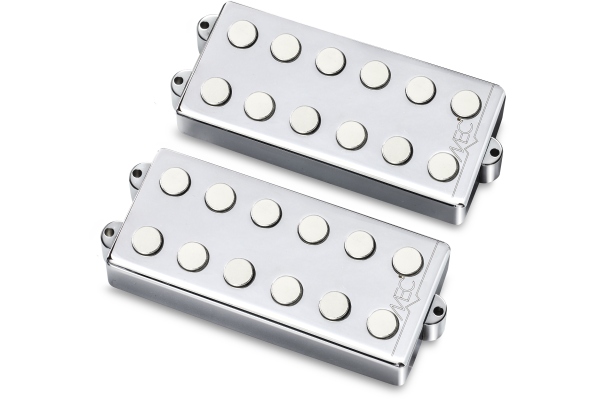  Passive MM-Style Bass Pickup Set, Metal Cover, 6-String - Chrome
