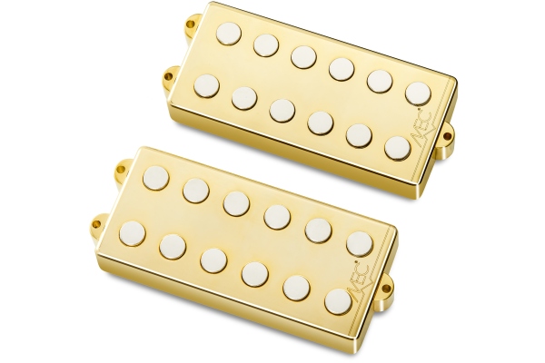  Passive MM-Style Bass Pickup Set, Metal Cover, 6-String - Gold