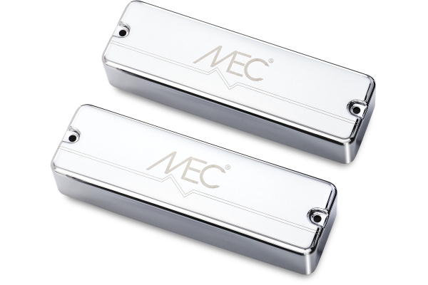  Passive Soapbar Humbucker Bass Pickup Set, Metal Cover, 5-String - Chrome