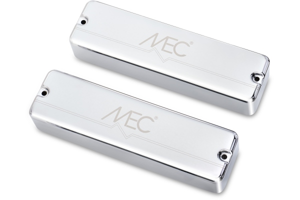 MEC Pickups  Passive Soapbar Humbucker Bass Pickup Set, Metal Cover, 6-String - Chrome