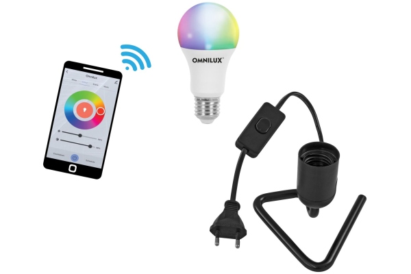 Set LED E27 RGB/WW/CW WiFi + Triangle base black Set LED E27 RGB/WW/CW WiFi + Triangle base black