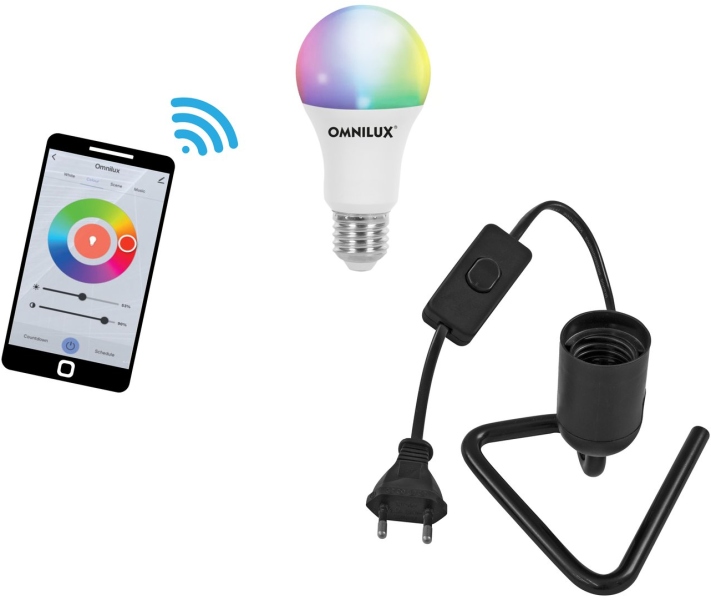 Eurolite Set LED E27 RGB/WW/CW WiFi + Triangle base black