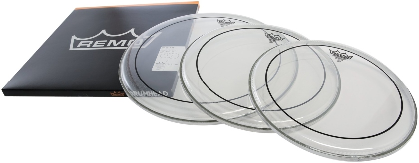 Remo Set feţe de Tobă Pinstripe Clear ProPack PP-0912-PS