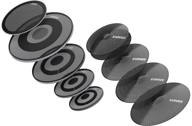 Set feţe de tobe + cinele Evans dB One Drum Head Rock + 14" 22" and dB One Cymbals Pack