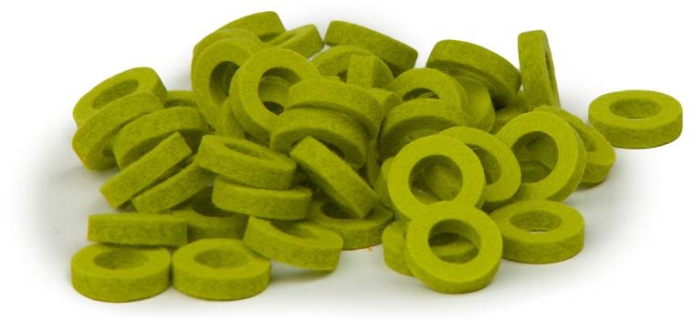 Bulldog Natural Felt Rings - Lime