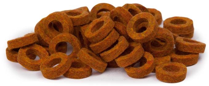 Bulldog Natural Felt Rings - Mottled