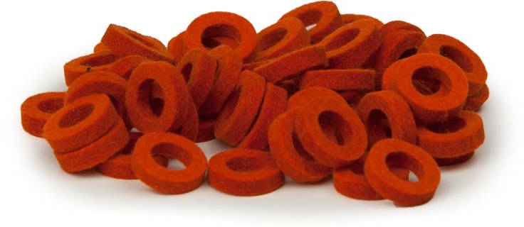 Bulldog Natural Felt Rings - Orange