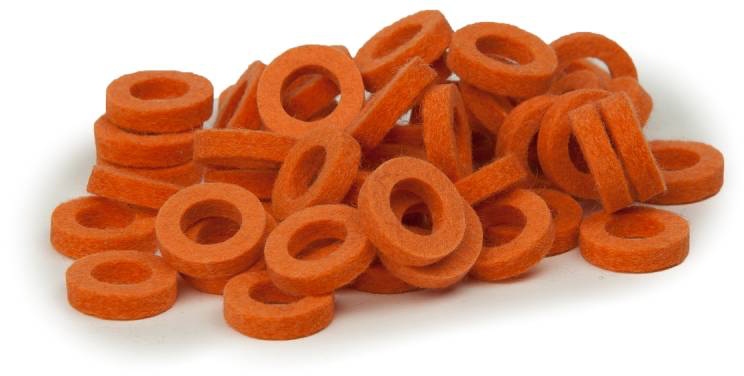 Bulldog Natural Felt Rings - Pastel Orange