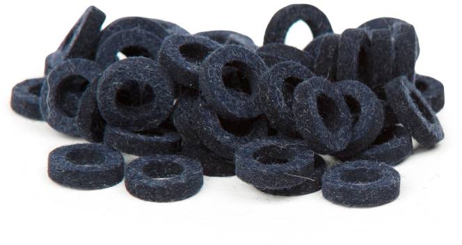Bulldog Natural Felt Rings - Tinged Dark Blue