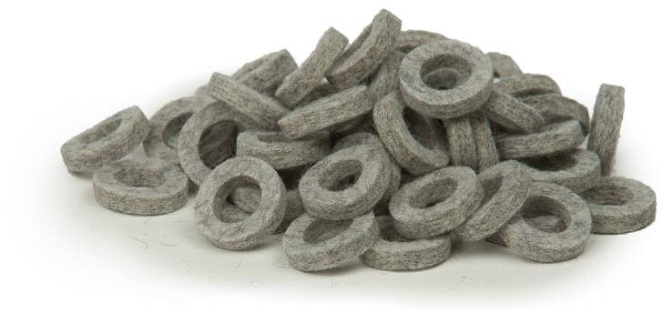Bulldog Natural Felt Rings - Tinged Grey