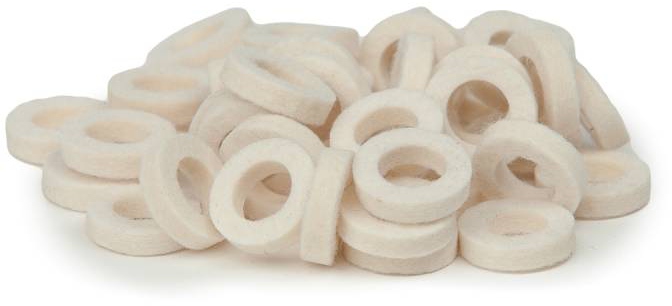 Bulldog Natural Felt Rings - Tinged White