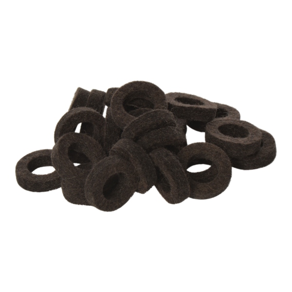 Bulldog Natural Felt Rings Tinged with Brown (22pcs)