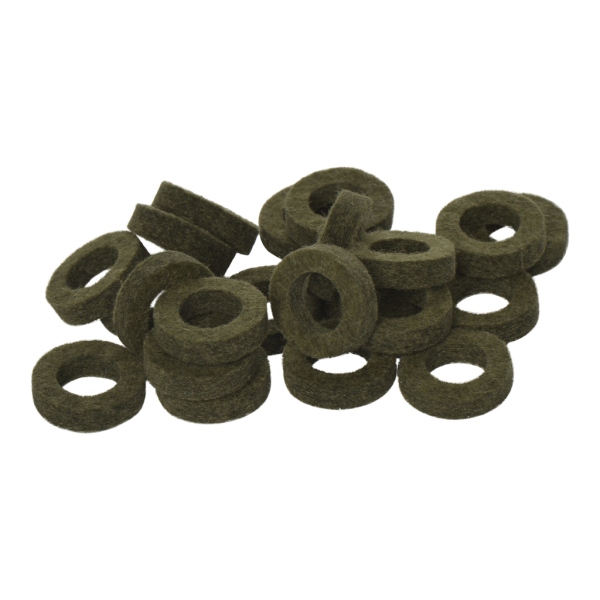 Bulldog Natural Felt Rings Tinged with Green (22pcs)