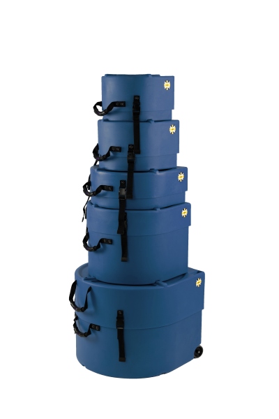 Hardcase Fusion Case Set 2 - 20“ Bass Drum, 10“ Tom, 12“ Tom, 14“ Floor Tom, 14“ Snare Drum - Dark Blue / fully lined