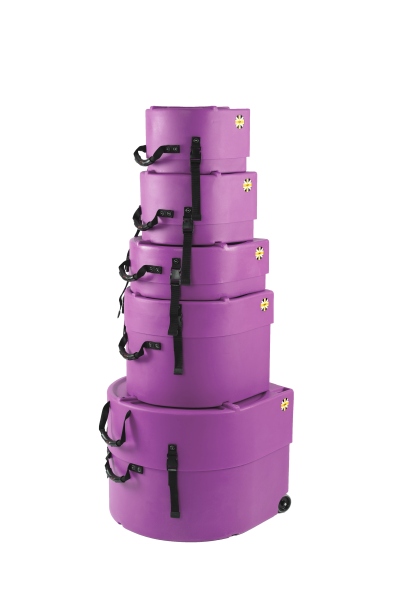 Hardcase Rock/Fusion Case Set - 22“ Bass Drum, 10“ Tom, 12“ Tom, 14“ Floor Tom, 14“ Snare Drum - Purple / fully lined