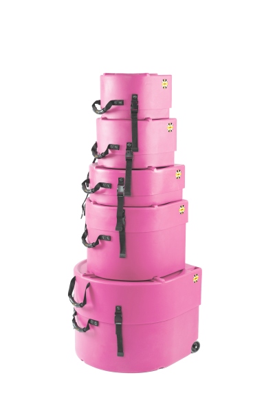 Hardcase Fusion Case Set 2 - 20''; Bass Drum, 10''; Tom, 12''; Tom, 14“ Floor Tom, 14''; Snare Drum - Pink / fully lined