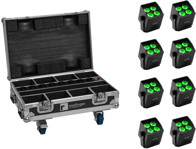 Eurolite Set 8x AKKU Mini IP UP-4 QCL Spot MK2 + Case with charging function