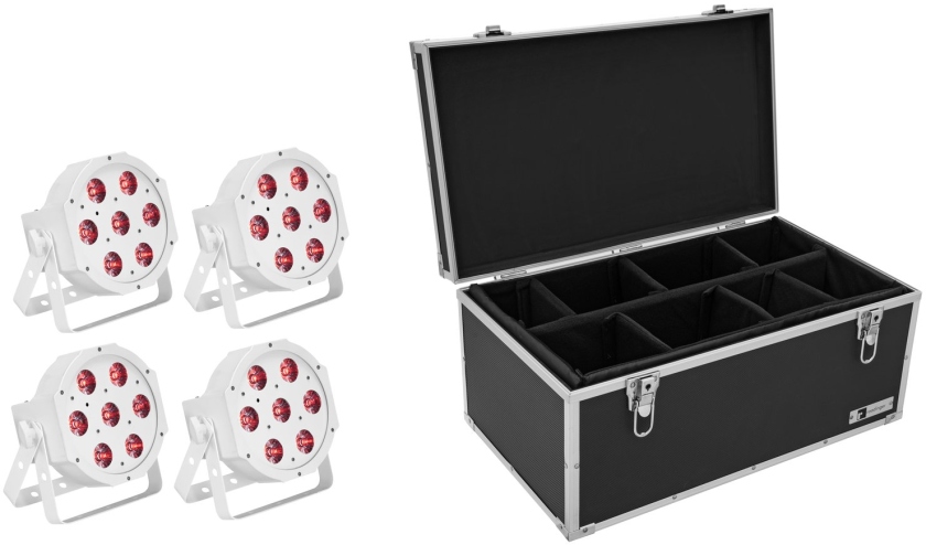Eurolite Set 4x LED SLS-7 HCL Floor white + Case