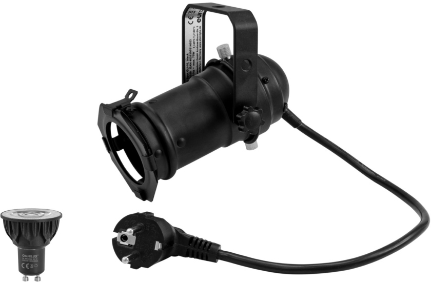 Eurolite Set PAR-16 Spot bk + GU-10 230V COB 5W LED 1800-3000K dim2warm