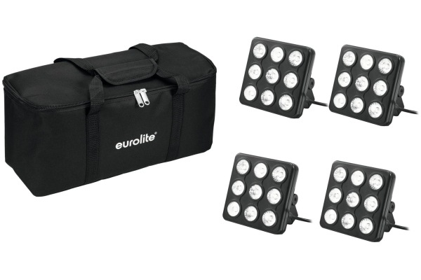 Set 4x LED Party Panel RGB+UV + Soft-Bag