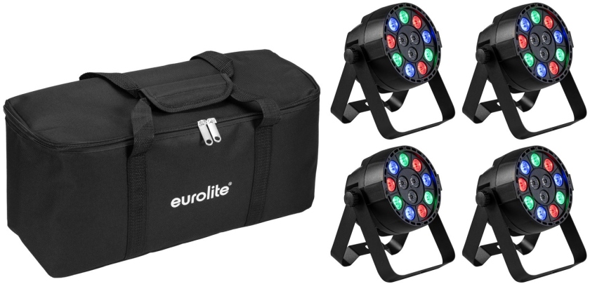 Eurolite Set 4x AKKU Mini PARty RGBW Spot MK2 + Soft Bag