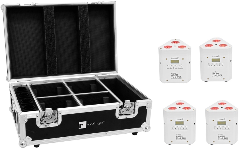 Eurolite Set 4x AKKU TL-3 TCL white + Case with charging function