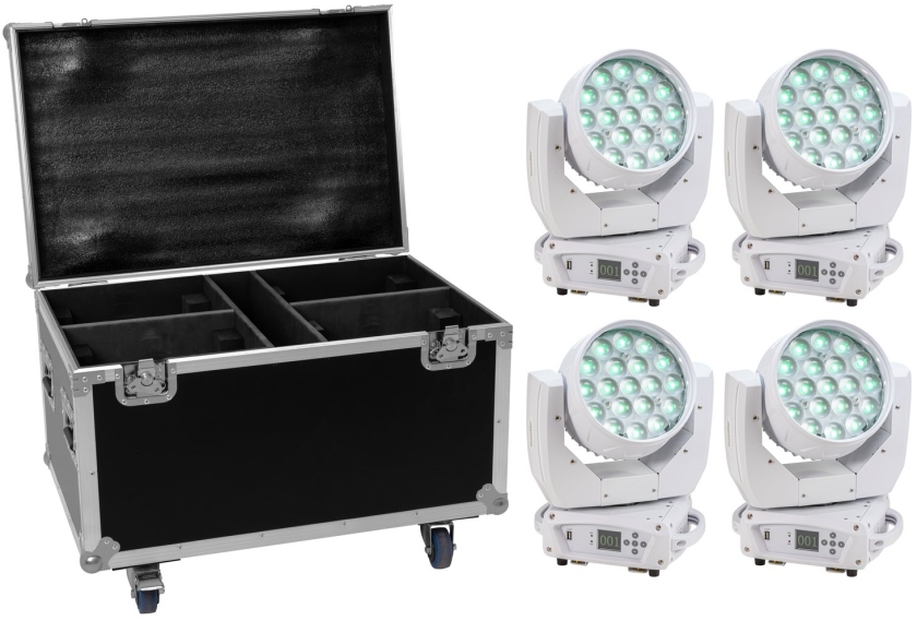 Eurolite Set 4x LED TMH-X4 white + Case with wheels