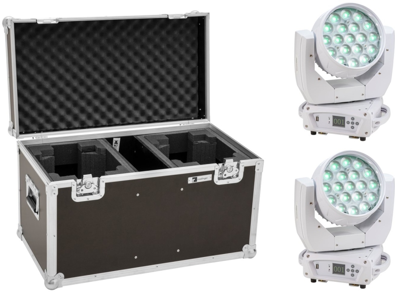 Eurolite Set 2x LED TMH-X4 Moving-Head Wash Zoom wh + Case