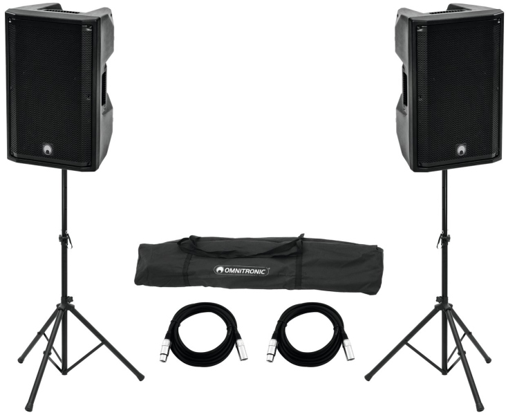 Omnitronic Set 2x XKB-215A + Stand pentru difuzoare MOVE MK2