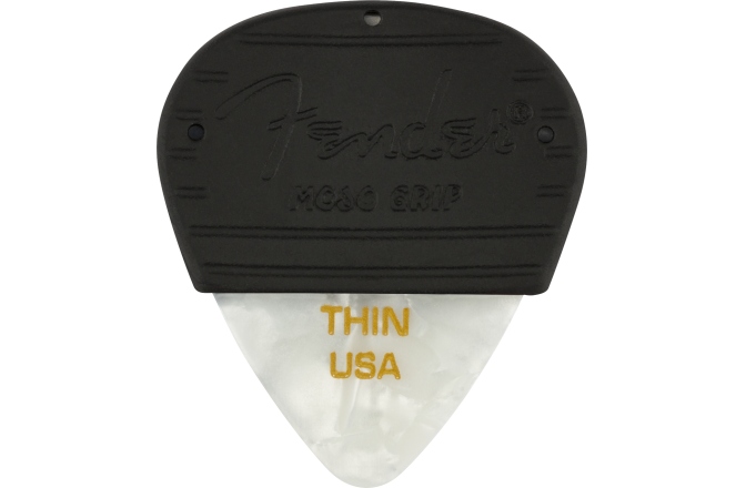 Set pene cu manșon Fender Mojo Grip Picks Celluloid Thin 3-Pack White Moto