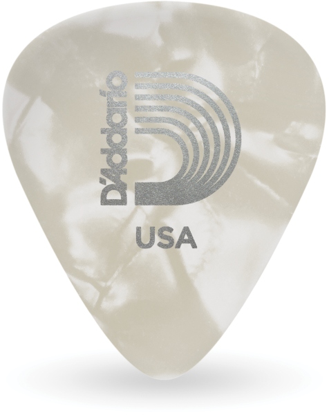 Daddario White Pearl Celluloid 10 pack Heavy