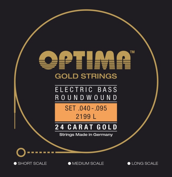 Optima Corzi chitara bas Gold strings round wound Set