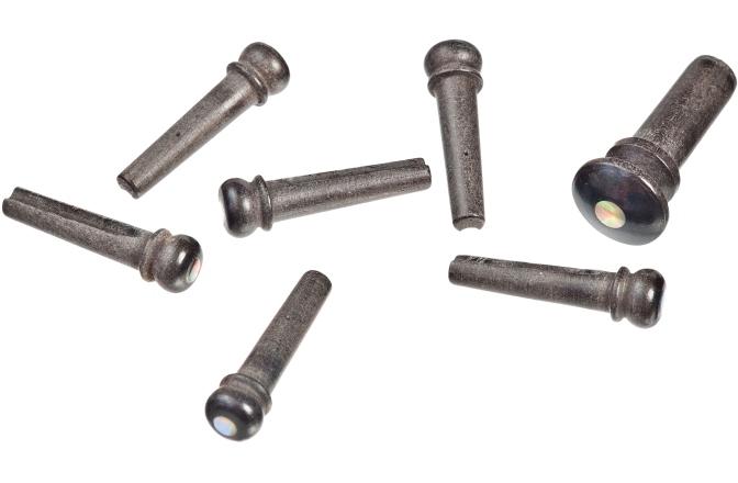 Set pini corzi și end pin Daddario Ebony Bridge Pins with End Pin Set Abalone Inlay