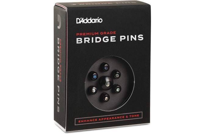 Set pini corzi și end pin Daddario Ebony Bridge Pins with End Pin Set Abalone Inlay