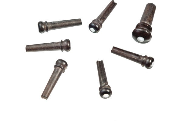 Ebony Bridge Pins with End Pin Set Pearl Inlay Ebony Bridge Pins with End Pin Set Pearl Inlay