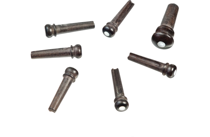 Set pini corzi și end pin Daddario Ebony Bridge Pins with End Pin Set Pearl Inlay