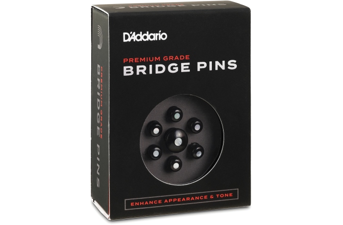 Set pini corzi și end pin Daddario Ebony Bridge Pins with End Pin Set Pearl Inlay